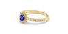 Bague or jaune 18k saphir jaune et diamants