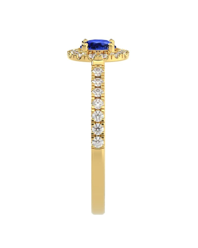 Bague or jaune 18k saphir jaune et diamants