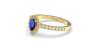 Bague or jaune 18k saphir poire et diamants
