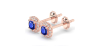 Boucles d'oreilles en or rose 18k saphir coussin et halo de diamants