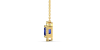 Collier or jaune 18K pendentif saphir princesse avec un halo de diamants
