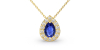 Collier halo poire or jaune