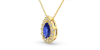 Collier halo poire or jaune