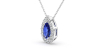 Collier halo poire or blanc