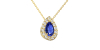Collier halo poire or jaune