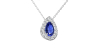 Collier halo poire or blanc