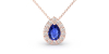 Collier halo poire or rose