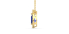 Collier halo poire or jaune
