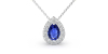 Collier halo poire or blanc