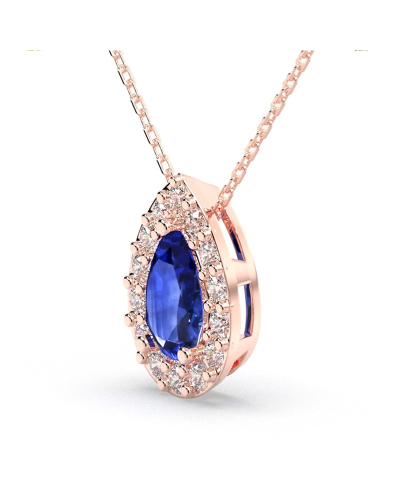 Collier halo poire or rose