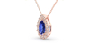 Collier halo poire or rose