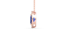Collier en or rose 18K saphir ovale et son halo diamant
