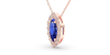 Collier saphir marquise halo diamant en or rose 18 K