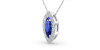 Collier saphir marquise halo diamant en or blanc 18 K