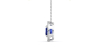 Collier saphir coussin halo diamant en or blanc 18 K