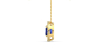 Collier saphir coussin halo diamant en or jaune 18 K