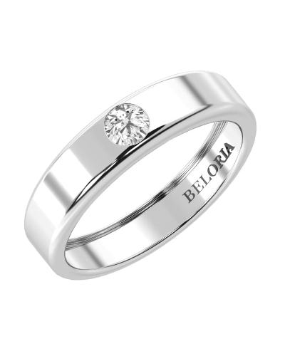 Alliance pour homme ou femme en Or blanc 18K et Diamants