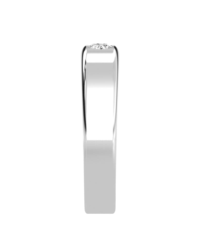 Alliance pour homme ou femme en Or blanc 18K et Diamants