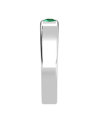 Alliance Homme et femme en or blanc 18K et émeraude