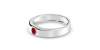 Alliance Homme et femme en or blanc 18K et Rubis