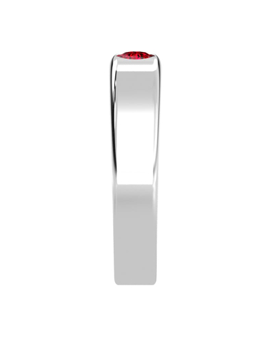 Alliance Homme et femme en or blanc 18K et Rubis