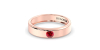 Alliance Homme et femme en or rose 18K et Rubis