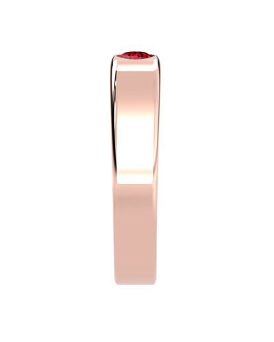 Alliance Homme et femme en or rose 18K et Rubis