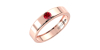 Alliance Homme et femme en or rose 18K et Rubis