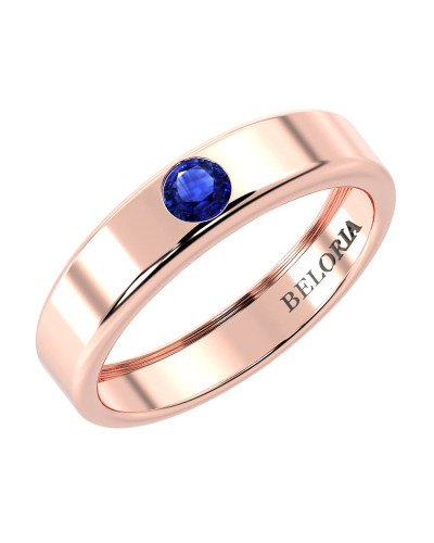 Alliance Homme et femme en or rose 18K et Saphir Bleu