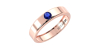 Alliance Homme et femme en or rose 18K et Saphir Bleu
