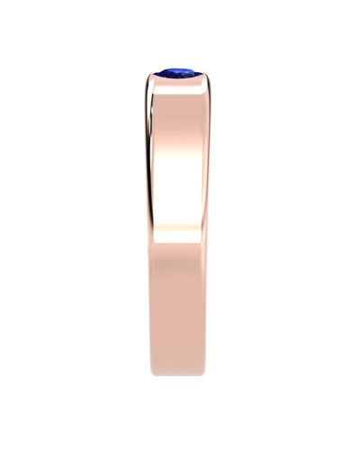 Alliance Homme et femme en or rose 18K et Saphir Bleu