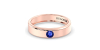 Alliance Homme et femme en or rose 18K et Saphir Bleu