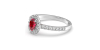 Bague or blanc 18 carats rubis ovale et diamants