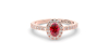Bague or rose 18 carats rubis ovale et diamants