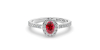 Bague or blanc 18 carats rubis ovale et diamants