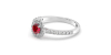 Bague or blanc 18 carats rubis rond et diamants