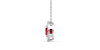 Collier en or blanc 18 carats, rubis  coussin et son halo de diamants