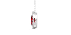 Collier rubis et halo de diamants en or blanc 750