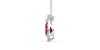 Collier or blanc 18K rubis poire et halo diamants