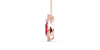 Collier or rose 18K rubis poire et halo diamants