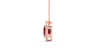 Collier or rose 18K pendentif rubis princesse avec un halo de diamants