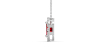 Collier or blanc 18K pendentif rubis taille émeraude avec un halo de diamants