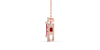 Collier or rose 18K pendentif rubis taille émeraude avec un halo de diamants