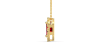 Collier or jaune 18K pendentif rubis taille émeraude avec un halo de diamants