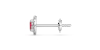 Boucles d'oreilles en or rose 18K rubis ovale et halo de diamants