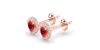 Boucles d'oreilles en or rose 18K rubis poire et halo de diamants