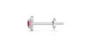 Boucles d'oreilles or blanc 18K rubis princesse et halo de diamants