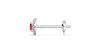 Boucles d'oreilles en or blanc 18K rubis ronde et halo de diamants