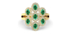 Bague en or jaune 18carats émeraude et diamants
