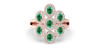 Bague en or rose 18carats émeraude et diamants